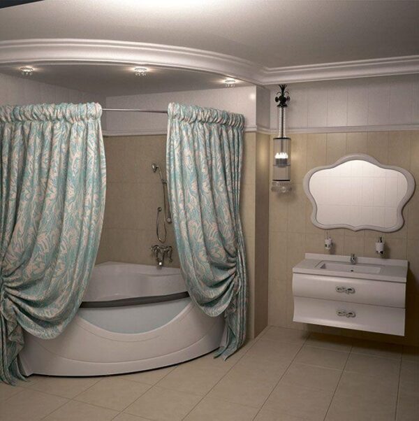 Текстильная шторка для ванн AIMA 240x200 бирюзовый