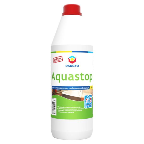 Грунт- влагоизолятор с биоцидами Eskaro Aquastop Bio (концентрат 1:5) 1 л