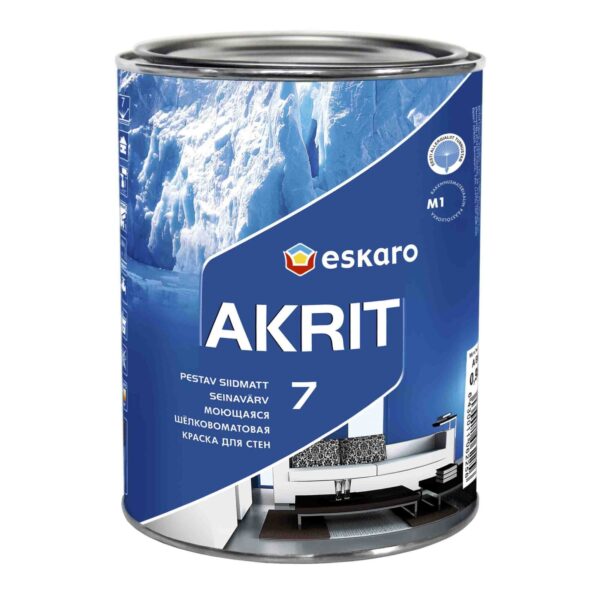 Краска белая моющаяся для стен АKRIT-7 0,95л