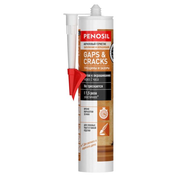 Герметик Penosil Gaps&Cracks Acrylic Sealant акриловый, ТРЕЩИНЫ И ЗАЗОРЫ 310мл