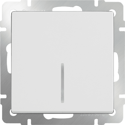 Выключатель Werkel одноклавишный проходной с подсветкой (белый)