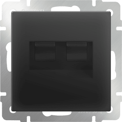 Розетка Werkel Ethernet 2RJ-45 (черный матовый)