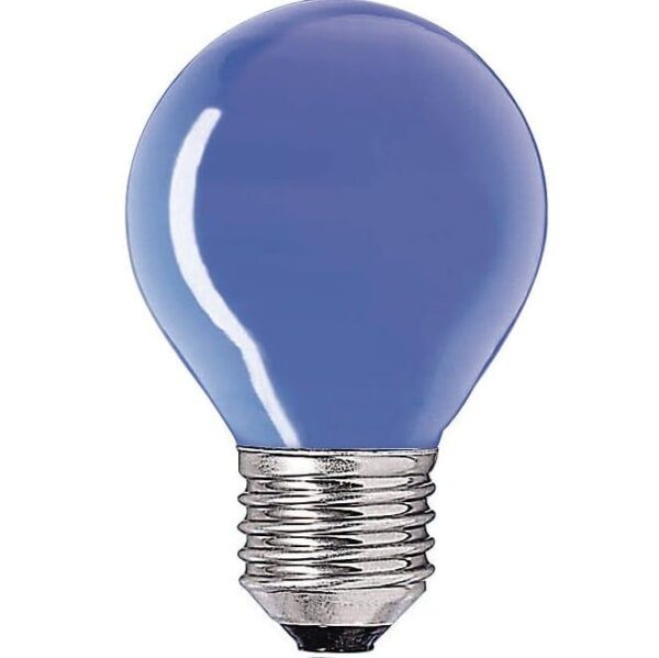 Лампа Р-45 E27 15W шар голубой
