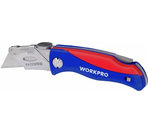 Складной быстросменный нож WORKPRO трапециевидные лезвия WP211006